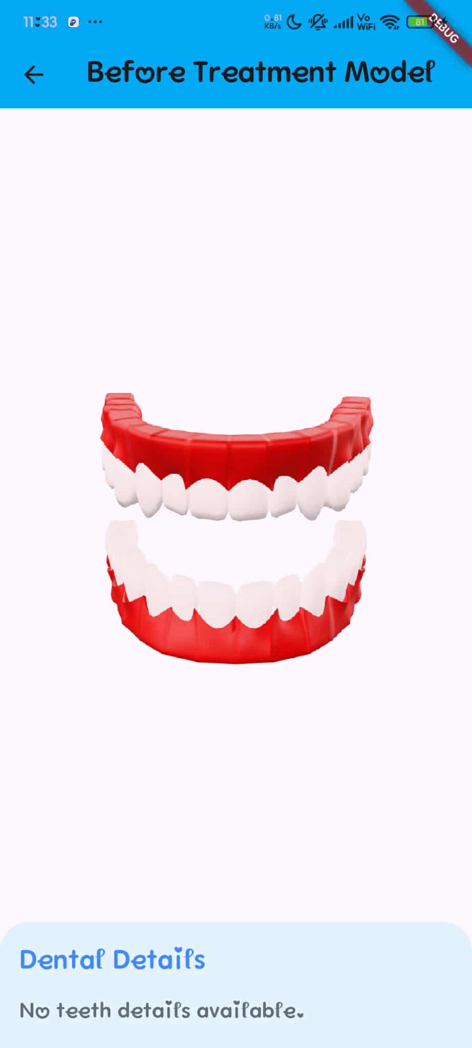 ToothPix App Screenshot with 3D Teeth Model