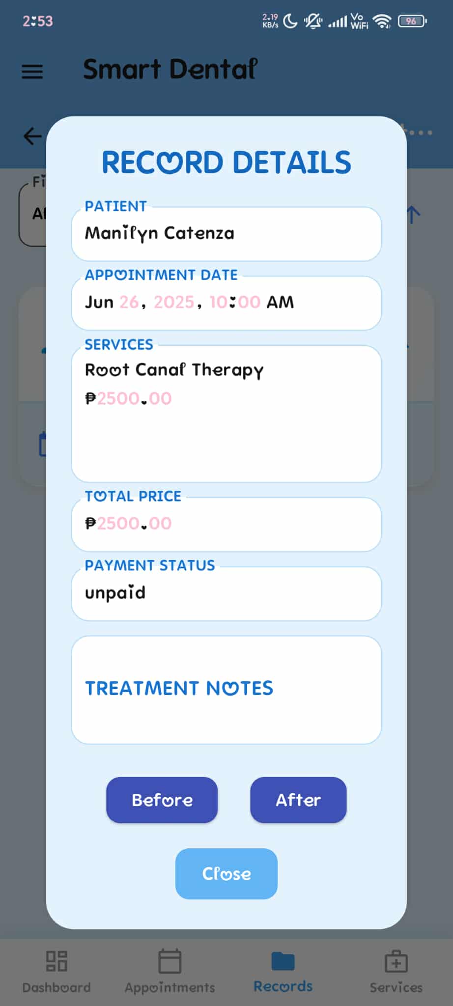 ToothPix App Screenshot with 3D Teeth Model